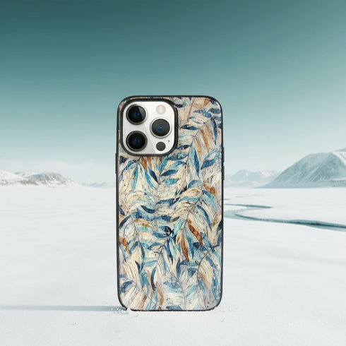 Blue Leaves <br> Epoxidharz iPhone-Hülle