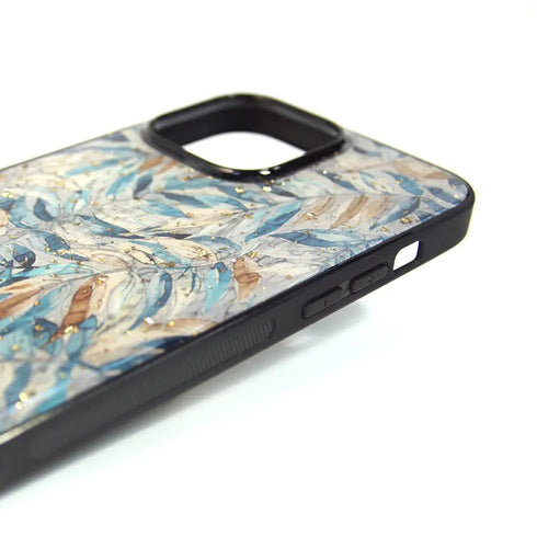 Blue Leaves <br> Epoxidharz iPhone-Hülle